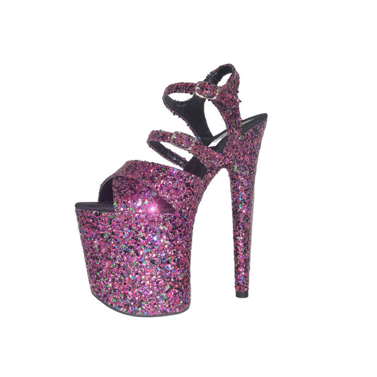 Elegant extra strap with buckle multi glitter sandals (more colors are available)