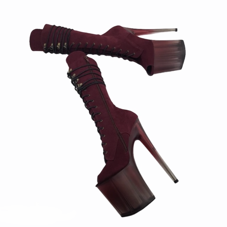 Burgundy platform 2025 ankle boots