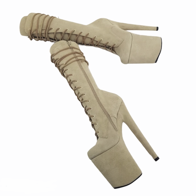 Beige calf boots cheap