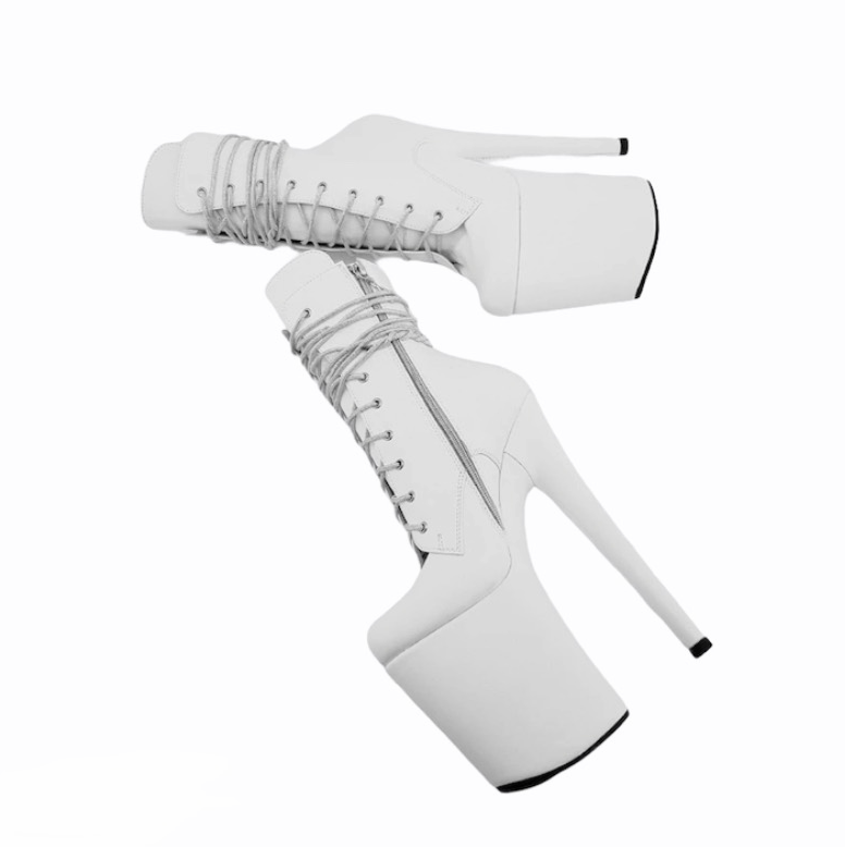 White leather ankle - mid calf boots (more colors are available)