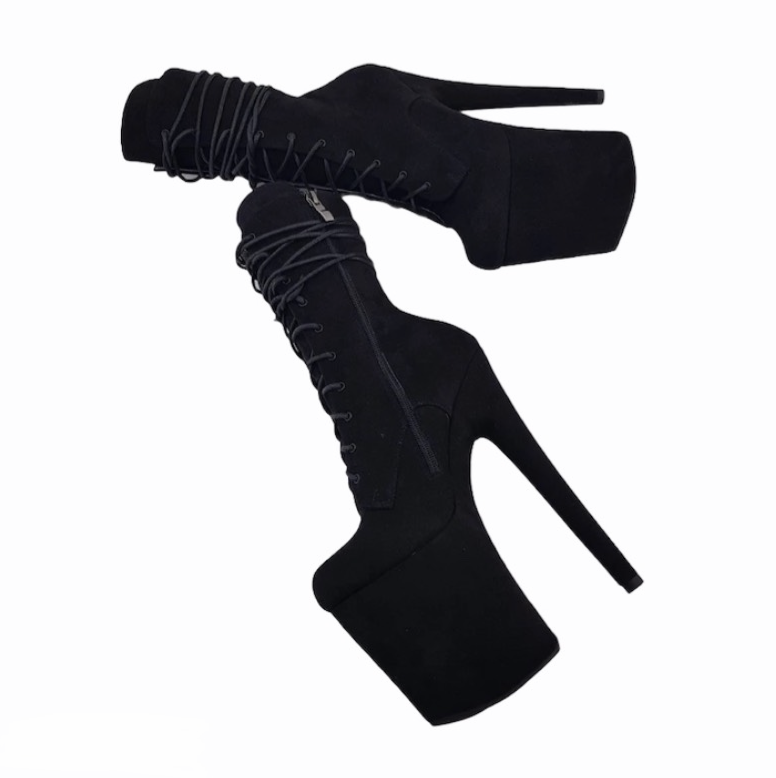 Black vegan suede ankle mid calf boots(more colors are available