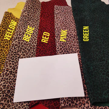 Red cheetah genuine suede black leather heel ankle - mid calf boots (more colors are available)