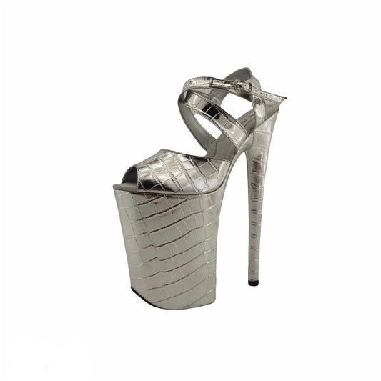 Diana silver croc vegan leather sandals (more colors are available)