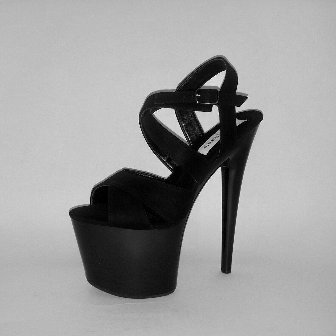Kisses black vegan suede black platform sandals (more colors are available)