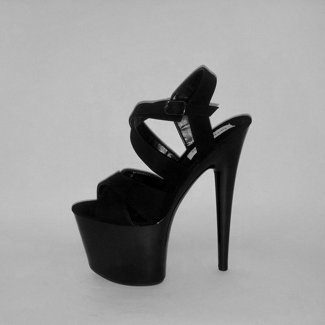 Kisses black vegan suede black platform sandals (more colors are available)
