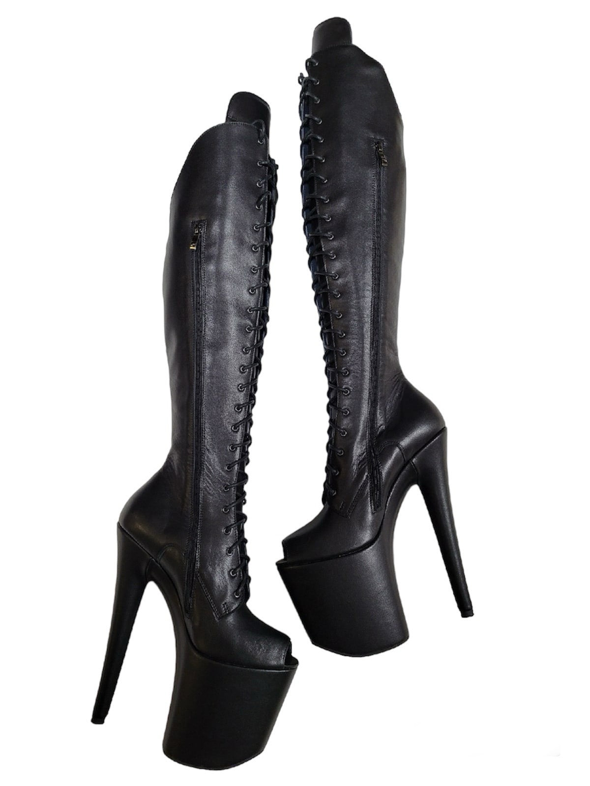 Black genuine leather Hussar style boots (more colors are available)