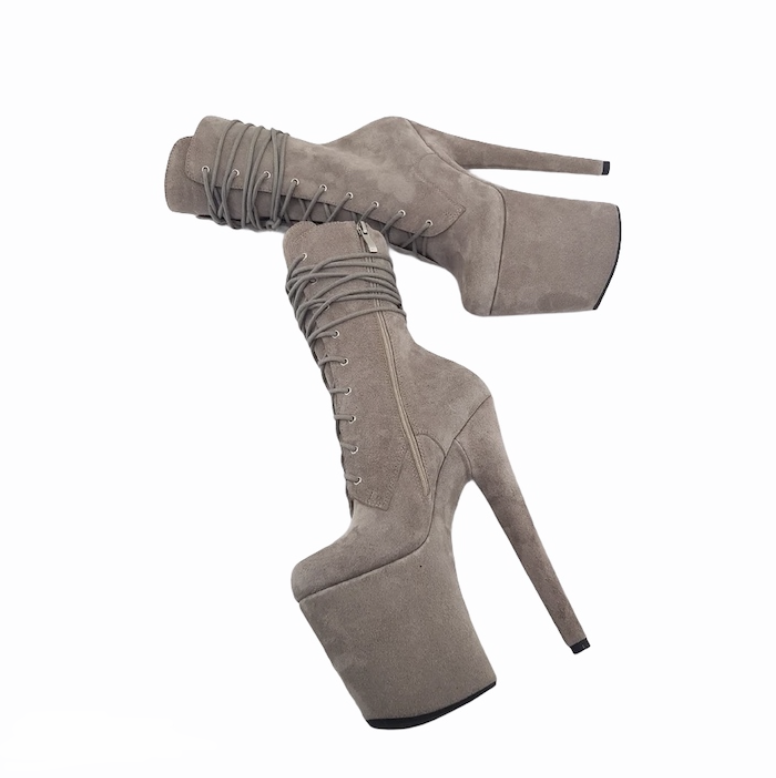 Grey genuine suede ankle - mid calf boots(more colors are available)