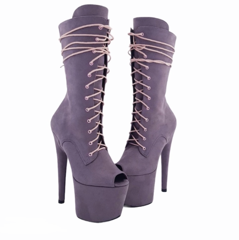 Lilac vegan suede ankle - mid calf boots(more colors are available)