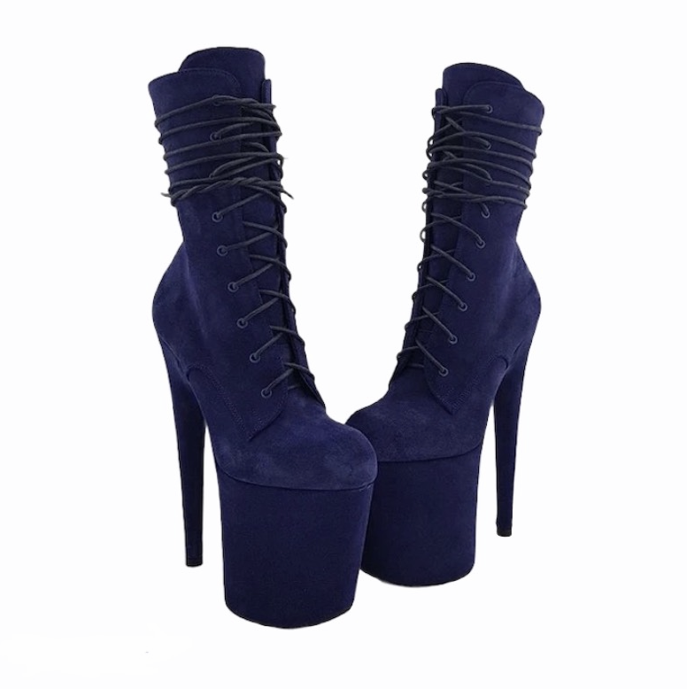 Midnight blue genuine suede ankle - mid calf boots(more colors are available)