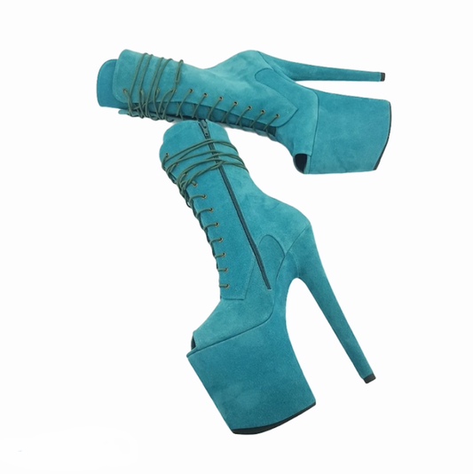 Turquoise genuine suede ankle - mid calf boots(more colors are available)