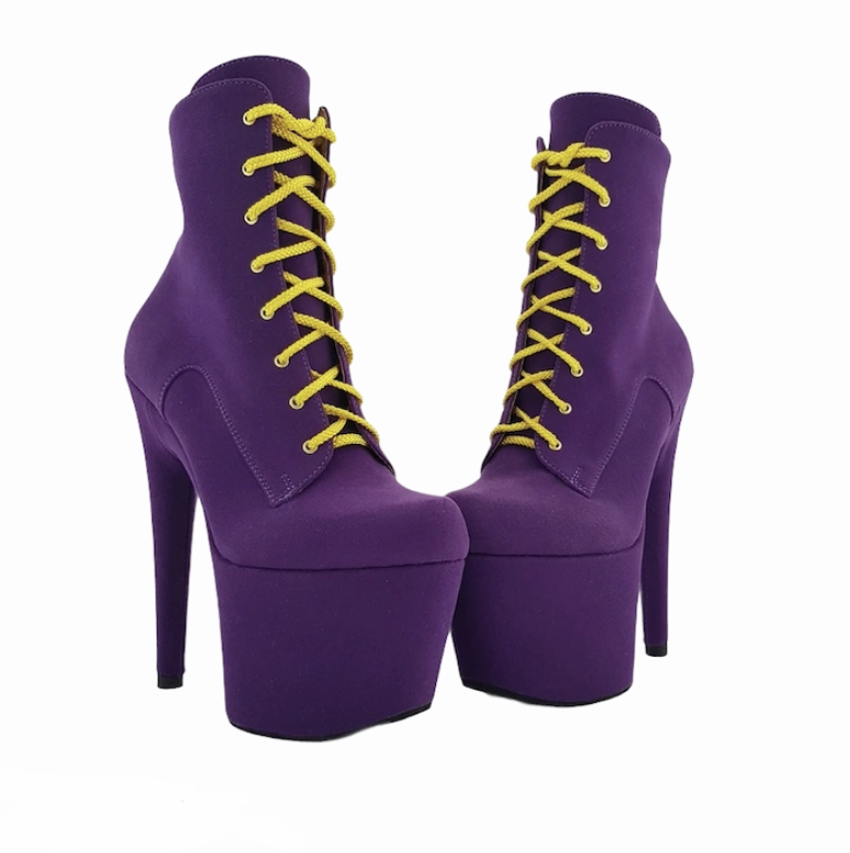 Purple genuine suede ankle - mid calf boots