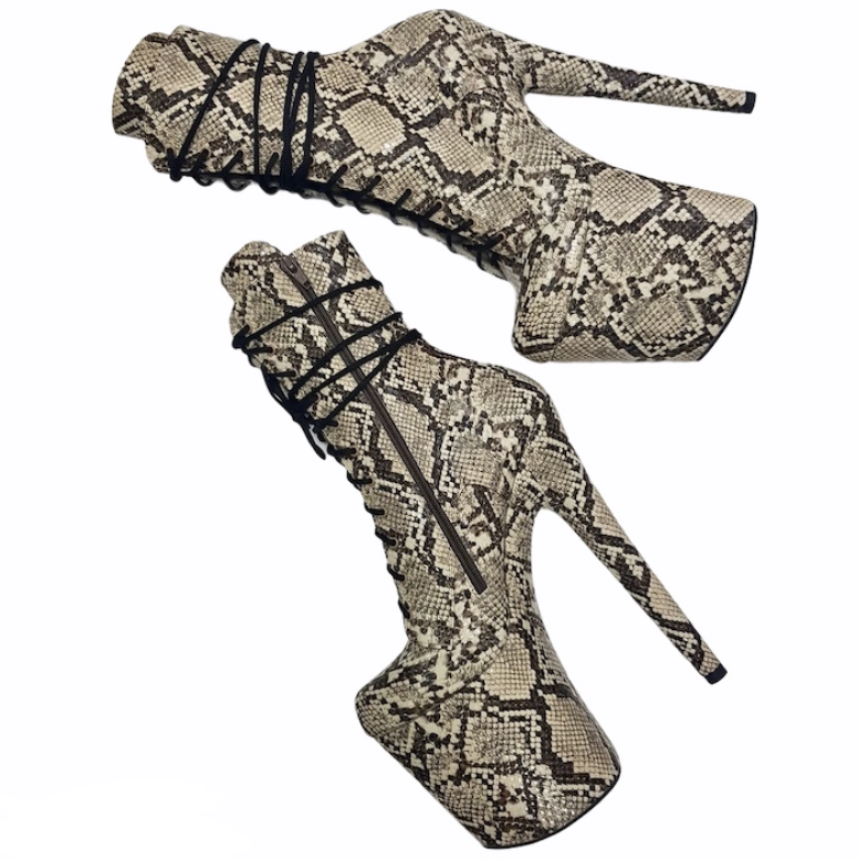 Mid calf sale snakeskin boots