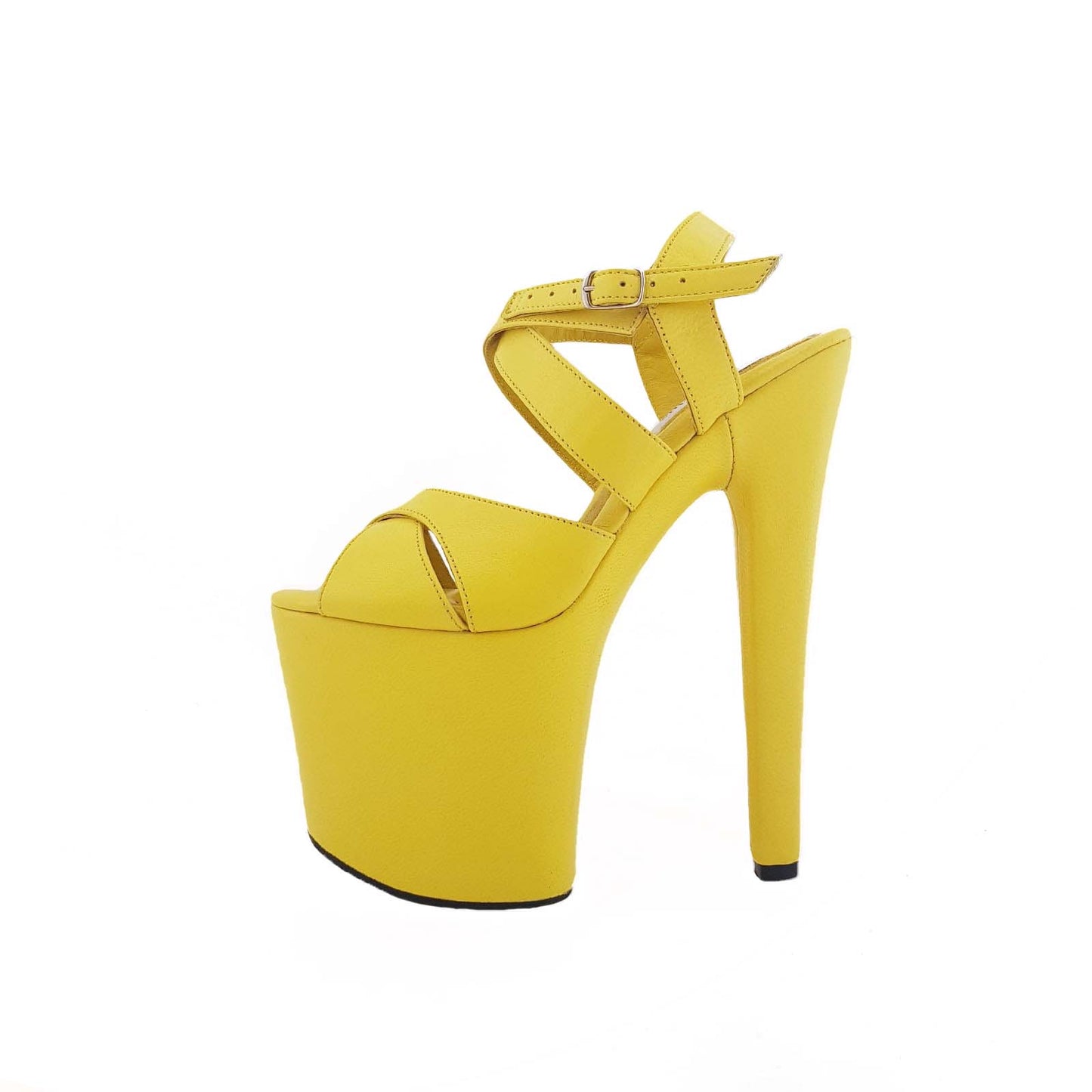 Kristi pineapple yellow leather sandals (more colors are available)