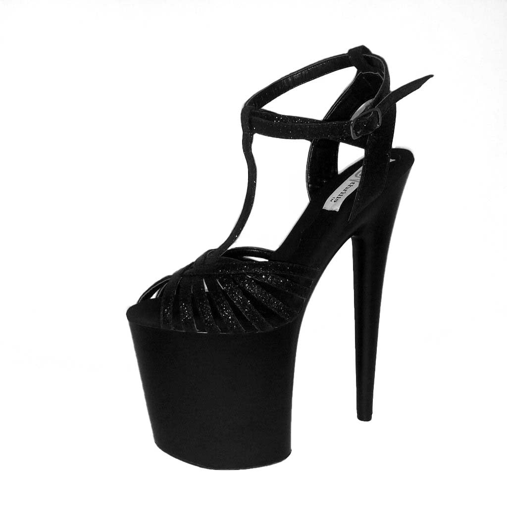 Lizett black glitter black platform sandals (more colors are available)