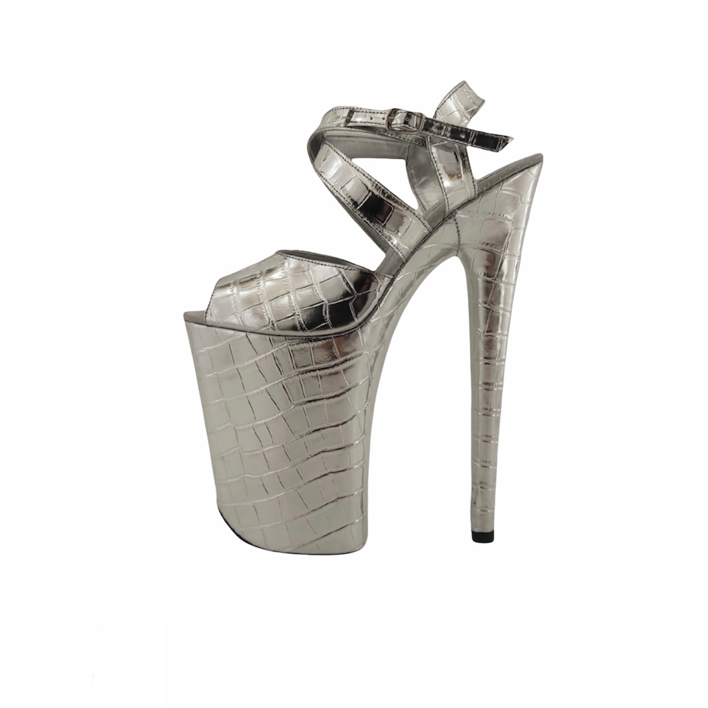 Diana silver croc vegan leather sandals (more colors are available)