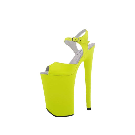 Classic neon yellow vegan leather sandals (more colors are available)