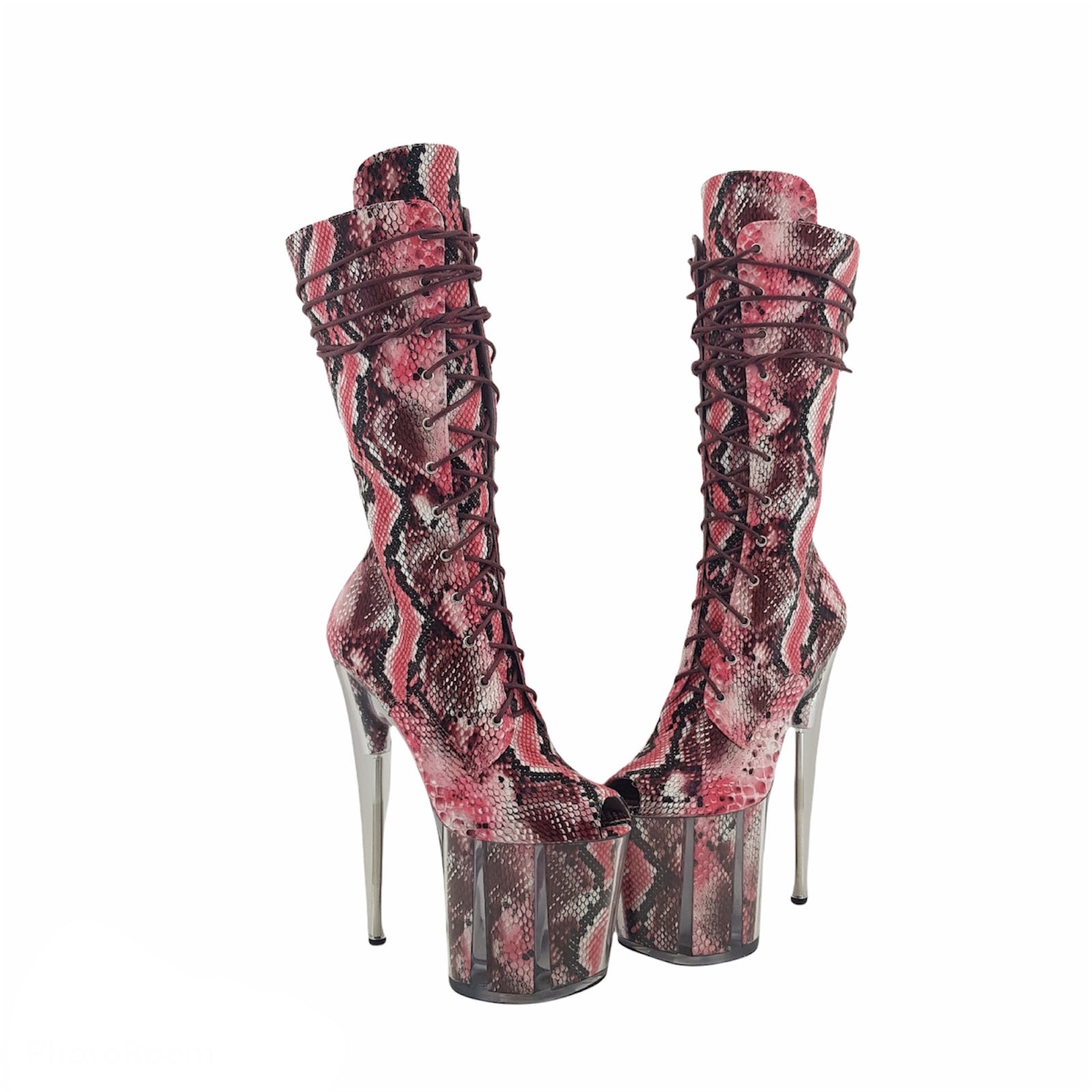 Burgundy hot sale snakeskin boots